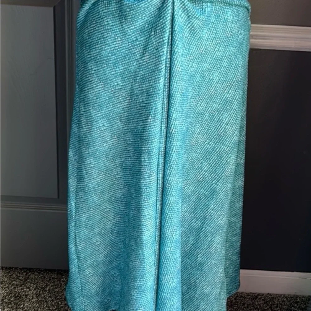 Michael Kors Turquoise Strapless Twist-Front Slip Dress - Picture 4 of 7